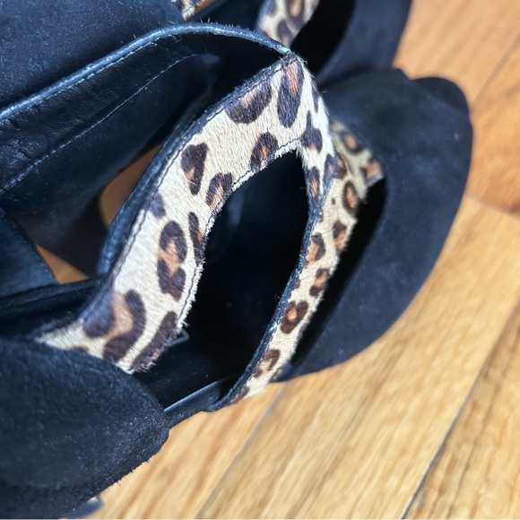 Chicos Black Suede, Animal Print Calf Hair 4” Heel. Size 8 - Picture 5 of 5